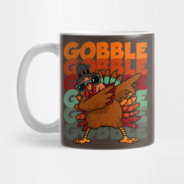 Dabbing Turkey Shirt Thanksgiving Gobble Gobble Y'all Tshirt by vo_maria